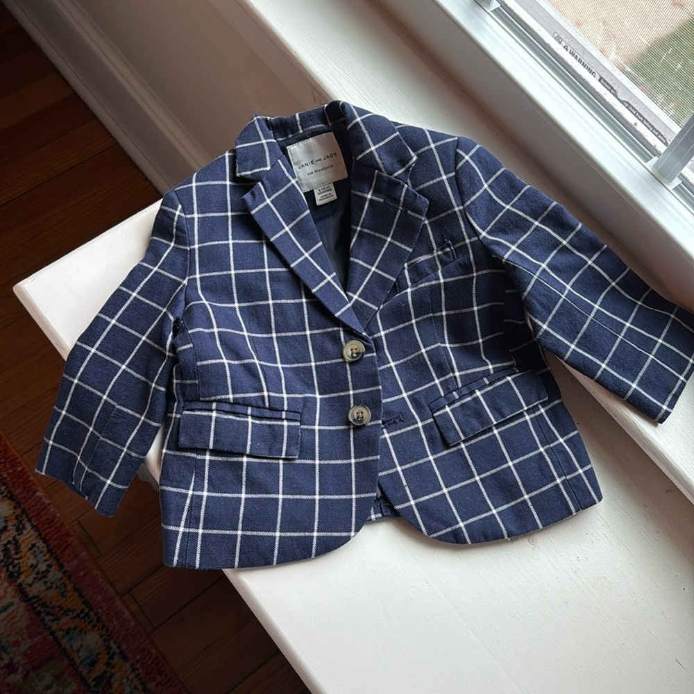 Janie and jack 6-12 months linen blended blazer grey for holiday